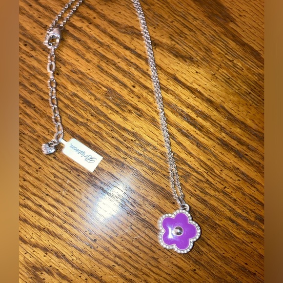 Brighton Dazzling Love Flower
Necklace Purple & Silver 16” - 18”  MSRP $68  NWT - Picture 1 of 6